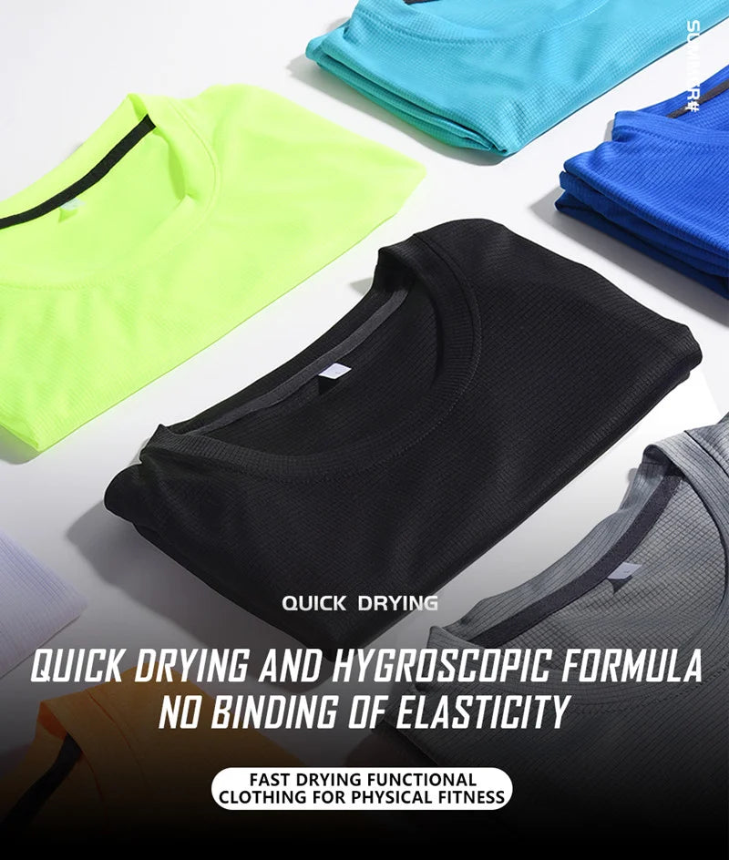 Multicolor Summer Short Sleeve Sport Shirt High Quality Gym Clothing Men Jersey Fitness Shirt Trainer Running T-Shirt Sportswear